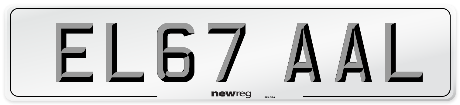 EL67 AAL Number Plate from New Reg